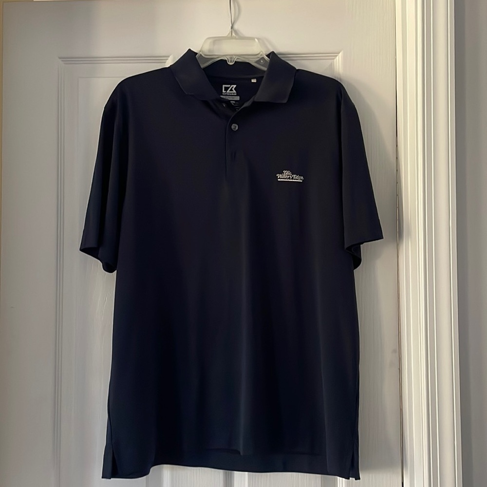 CUTTER & BUCK Polo Shirt Mens L Navy DryTec